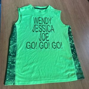 Green tank top muscle tee